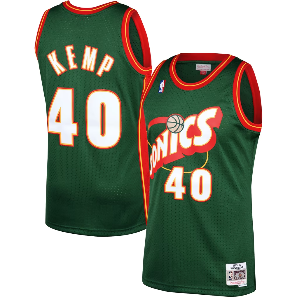 Shawn Kemp Seattle SuperSonics Mitchell & Ness 1995/96 Hardwood Classics Swingman Jersey - Green